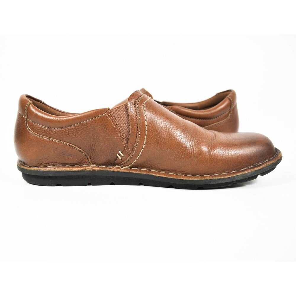 Collection By Clarks Soft Cushon Slip On Loafers Brown Pebble Leather Size 9.5M - Picture 4 of 9